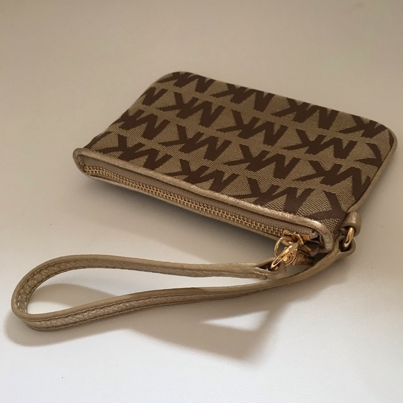 MICHAEL Michael Kors Handbags - Michael Kors Monogram Wristlet - Gold